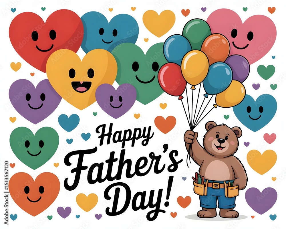 Fototapeta premium Happy fathers day creative social media post.