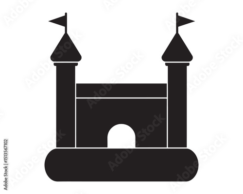 bouncy castle icon silhouette vector illustration.