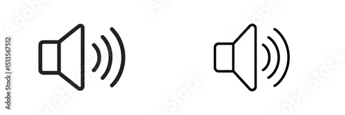 Loudspeaker icons with sound waves indicating audio signals and volume control across different devices