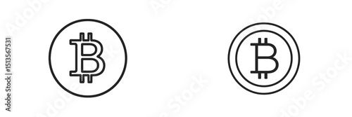 Comparison of two Bitcoin symbols showcasing different designs and styles