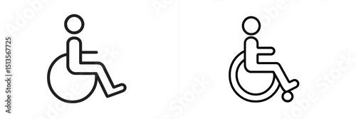 Accessible symbols representing wheelchair use and mobility assistance for inclusive design in public spaces