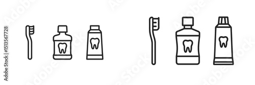 Essential dental hygiene tools for everyday oral care routines in a minimalist design