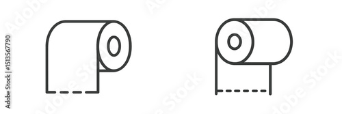 Comparison of two rolled paper towels showcasing different dispensing orientations in a minimalistic style