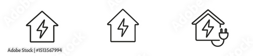 Energy efficiency icons representing different aspects of sustainable power use and home management