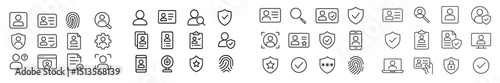 Variety of security and identification icons representing digital services and user privacy features in a modern design