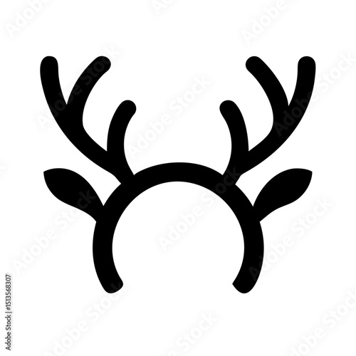 Reindeer antlers headband, black and white, for party supplies