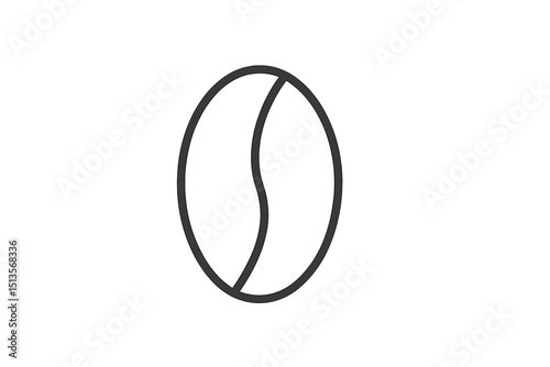Coffee bean logo design featuring a minimalistic outline with a smooth, modern look for branding and marketing