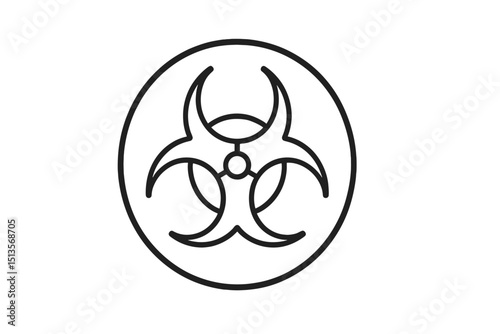 Symbol representing biological hazard, used for warning in laboratories and waste disposal environments