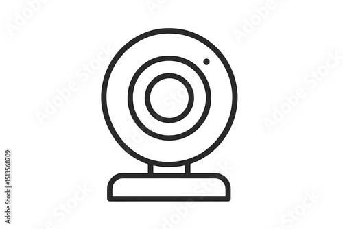 Webcam design illustration with simple lines showing the device's structure and function in modern technology
