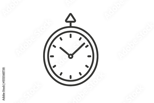 A minimalist clock design shows the time in simple black outline style, emphasizing clarity and modern aesthetics