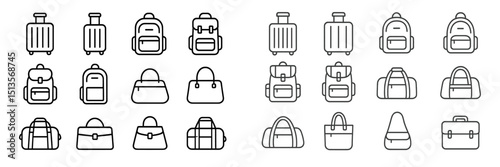 Collection of various bag designs showcasing different styles and types suitable for travel and everyday use
