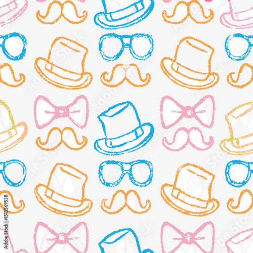 Vintage Men’s Fashion Accessories Seamless Pattern – Retro Gentlemen’s Style Design