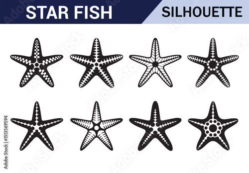 Marine starfish design with dots in black and white, perfect for aquatic-themed decor.