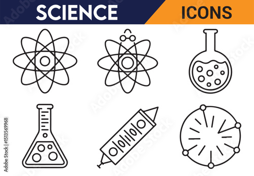 Icon Set for Scientific Education - A visual representation of research tools and scientific concepts.

