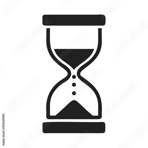 Hourglass Icon Time Management, Deadline, and Passing Time Symbol