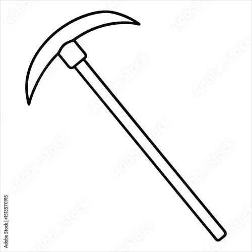  Line art of a mattock.