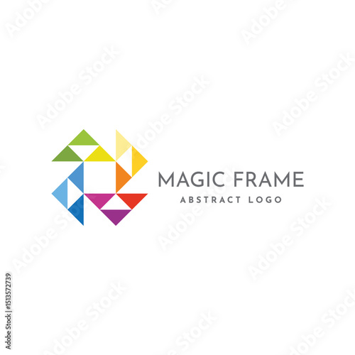 Modern abstract mosaic and geometric with colorful triangles logo desing template business brand