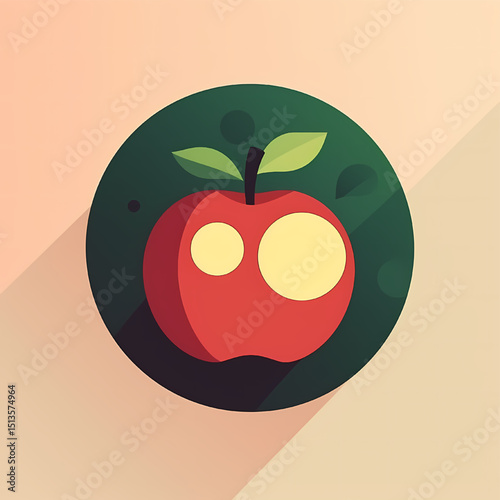 Vibrant Red Apple Illustration A Fresh and Juicy Design Element