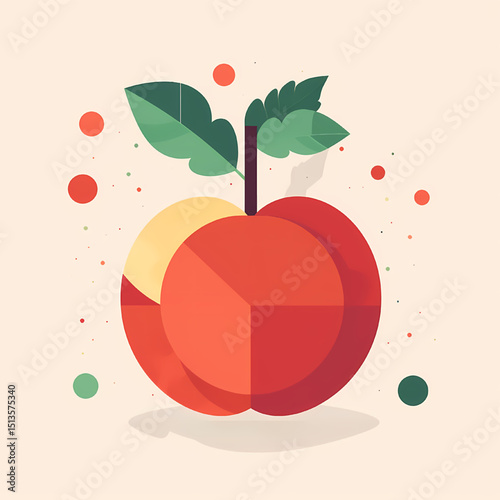 Vibrant Apple Illustration A Modern Take on Fruit Design