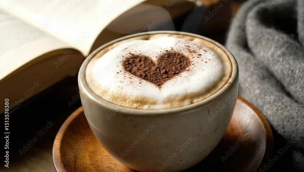 Xícara de cappuccino com canela