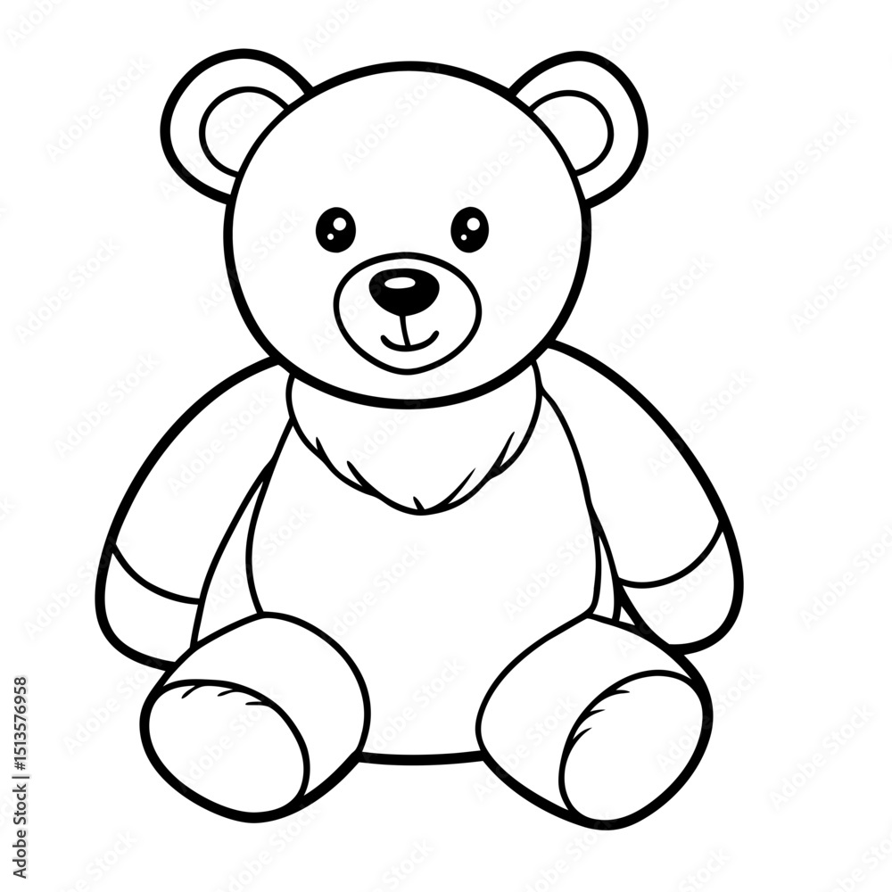 Fototapeta premium cute tedy bear outline icon