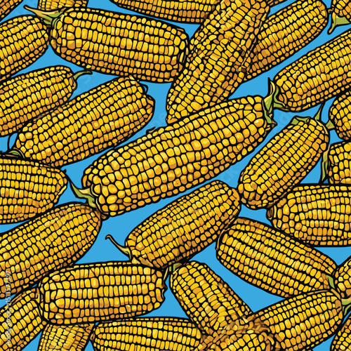 corn vector comic style for design needs