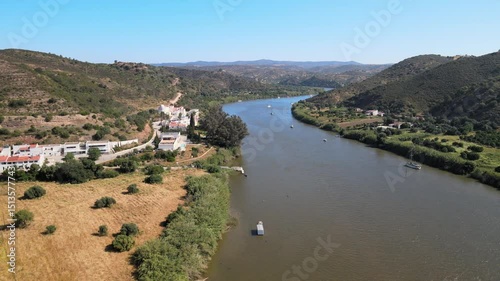 The aerial view of Alcoutim in Portugal