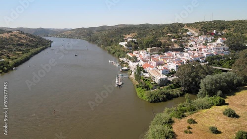 The aerial view of Alcoutim in Portugal