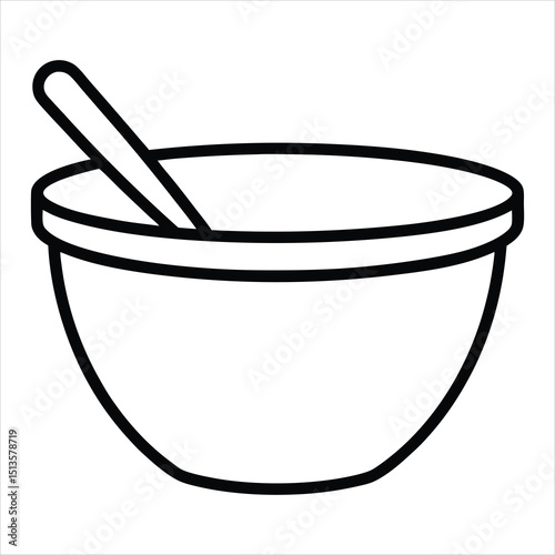  Line art of a mixing bowl.