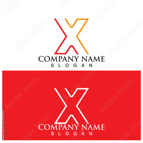 X Letter Logo Template vector icon