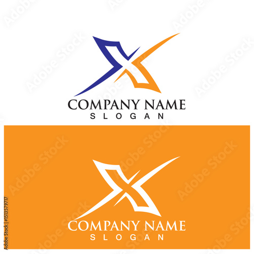 X Letter Logo Template vector icon