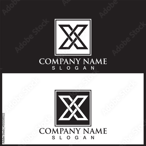 X Letter Logo Template vector icon