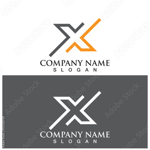 X Letter Logo Template vector icon