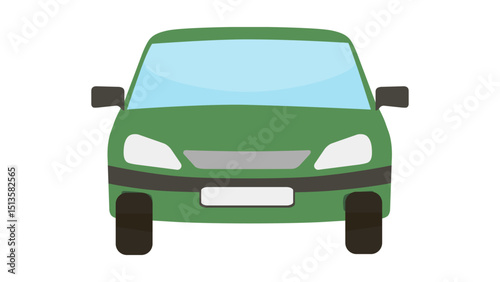 Green Car Front View Icon
