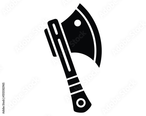Black and White Hunting Knife Silhouette, Isolated Vector Graphic, On White Backgroun d
