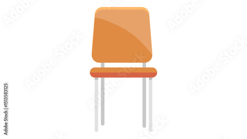 Orange Waiting Chair Icon