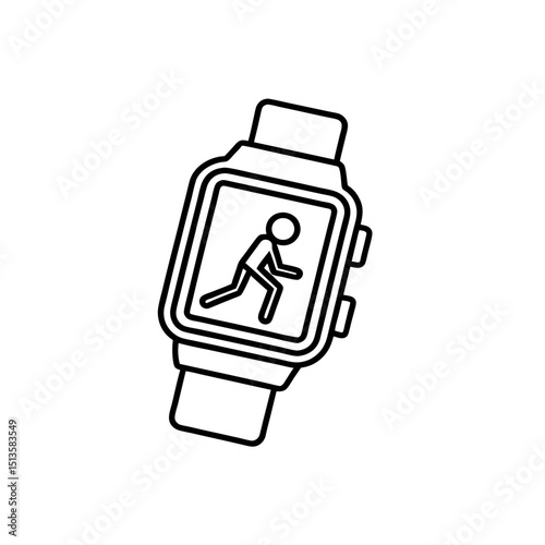 smartwatch tracking steps icon