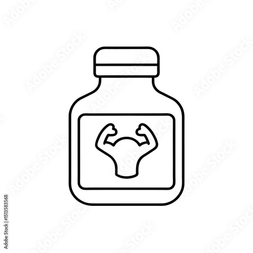 muscle supplement bottle icon