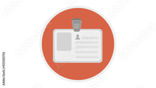 Identity Card Badge Pass Circle Icon