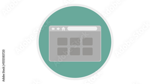 Web Browser Window Layout Circle Icon