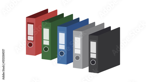 Row Of Colorful Office Binders