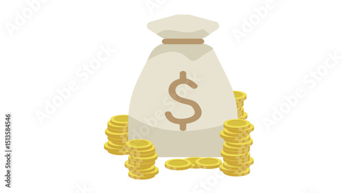 Money Bag With Coins