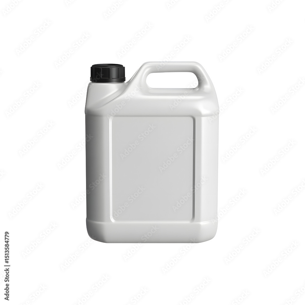 White Plastic Gallon With Black Lid Transparent Background 3D Render White Plastic Gallon With Black Lid Transparent Background 3D Render