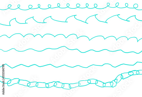 手描きのカラフル過ぎないラインセット