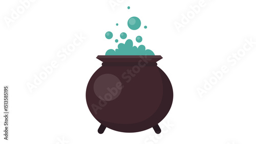 Witch Cauldron With Green Potion
