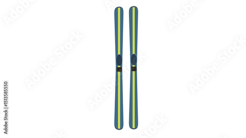 Pair Of Blue Skis