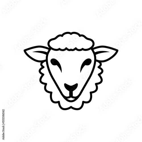 Lamb head icon for agriculture and wool industry visuals.