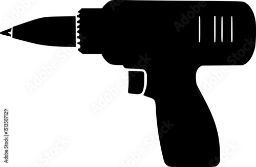 Cordless Drill Silhouette Vector
