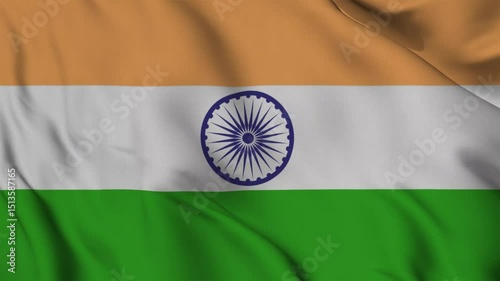 India Flag Weaving Animation. 4K Indian Flag Flying in the Sky. Flag background of India with seamless looping animation. indian flag in the wind
