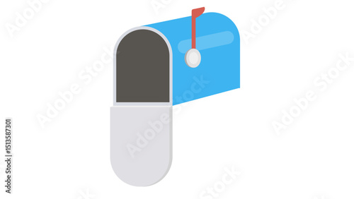 Classic Blue Post Mailbox Icon
